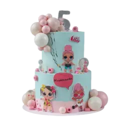 Baby blue lol surprise birthday cake