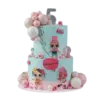 Baby blue lol surprise birthday cake