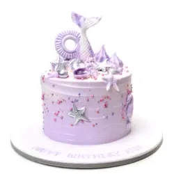 Cream mermaid cake violet