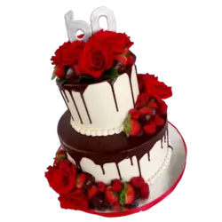 Awesome cake with red roses